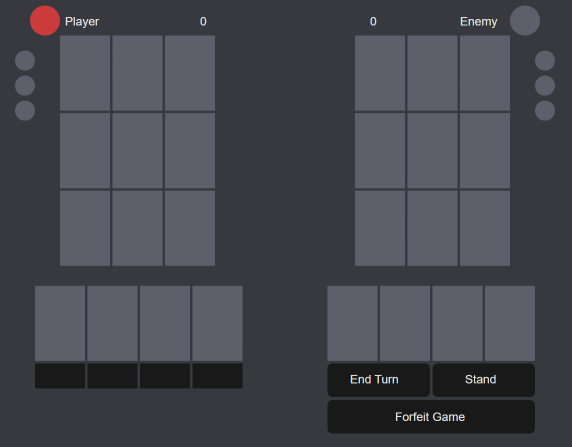 An empty Pazaak board